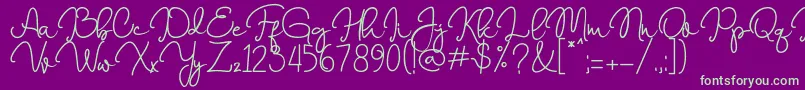 Marrisa   Font – Green Fonts on Purple Background