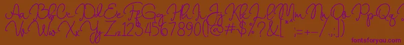 Marrisa   Font – Purple Fonts on Brown Background