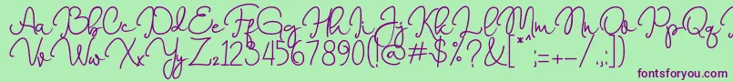 Marrisa   Font – Purple Fonts on Green Background