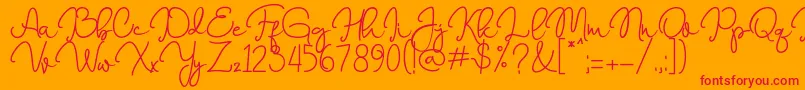 Marrisa   Font – Red Fonts on Orange Background