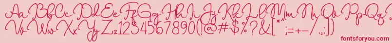 Marrisa   Font – Red Fonts on Pink Background