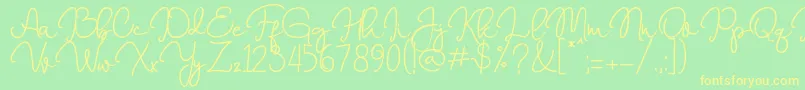 Marrisa   Font – Yellow Fonts on Green Background