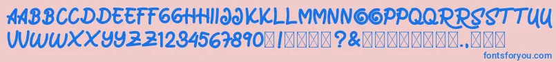 MarrocinFunnies Font – Blue Fonts on Pink Background