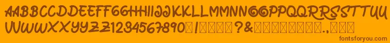 MarrocinFunnies Font – Brown Fonts on Orange Background
