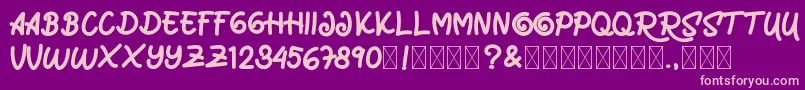 MarrocinFunnies Font – Pink Fonts on Purple Background