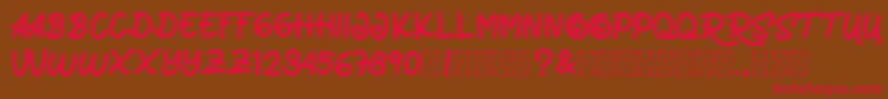 MarrocinFunnies Font – Red Fonts on Brown Background
