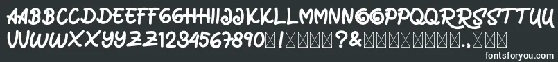 フォントMarrocinFunnies – 黒い背景に白い文字