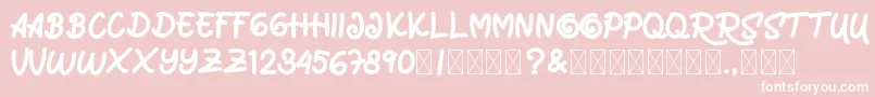 MarrocinFunnies Font – White Fonts on Pink Background