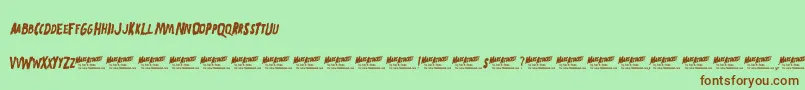 Mars Attacks Font – Brown Fonts on Green Background