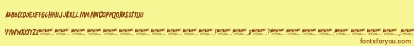 Mars Attacks Font – Brown Fonts on Yellow Background