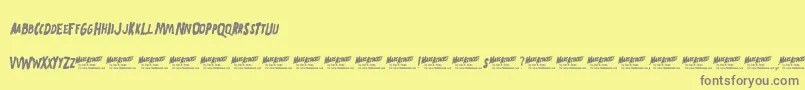 Mars Attacks Font – Gray Fonts on Yellow Background