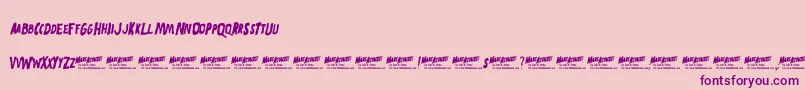 Mars Attacks-Schriftart – Violette Schriften auf rosa Hintergrund