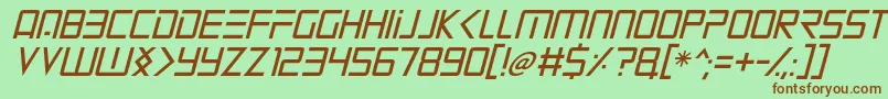 Mars Mission Italic Font – Brown Fonts on Green Background