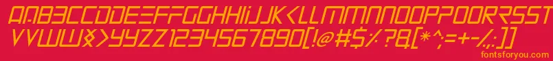 Mars Mission Italic Font – Orange Fonts on Red Background