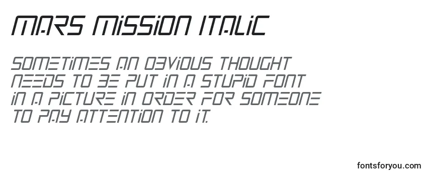 Обзор шрифта Mars Mission Italic