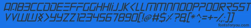 フォントMars Mission Italic – 黒い文字の青い背景