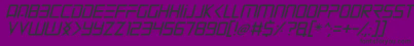 フォントMars Mission Italic – 紫の背景に黒い文字