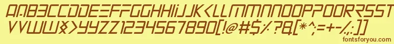 Mars Mission Italic Font – Brown Fonts on Yellow Background