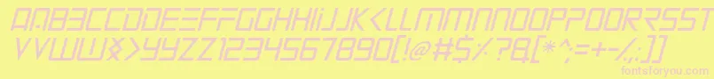 Mars Mission Italic Font – Pink Fonts on Yellow Background