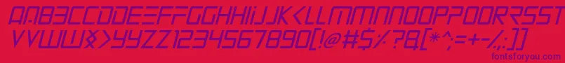 Mars Mission Italic Font – Purple Fonts on Red Background