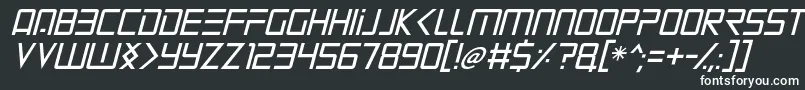 フォントMars Mission Italic – 黒い背景に白い文字