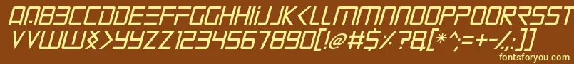 Mars Mission Italic Font – Yellow Fonts on Brown Background