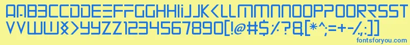 Mars Mission Font – Blue Fonts on Yellow Background