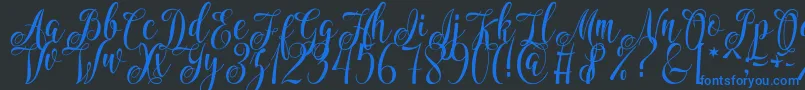 Marshanda Font – Blue Fonts on Black Background