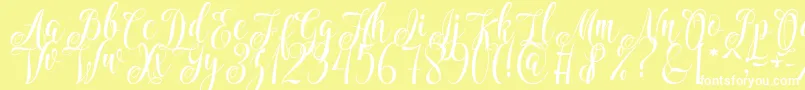 Шрифт Marshanda – белые шрифты на жёлтом фоне