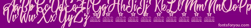 Marshmallow Personal Use Font – Pink Fonts on Purple Background