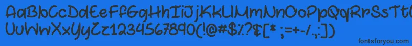 Шрифт Marshmallows and Chocolate   – чёрные шрифты на синем фоне