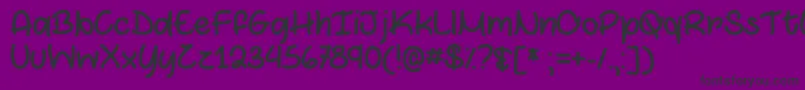Marshmallows and Chocolate  -fontti – mustat fontit violetilla taustalla