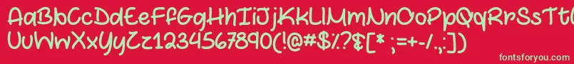 Marshmallows and Chocolate   Font – Green Fonts on Red Background