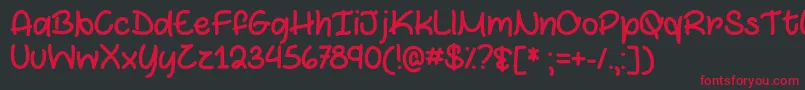 Marshmallows and Chocolate   Font – Red Fonts on Black Background