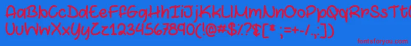 Marshmallows and Chocolate   Font – Red Fonts on Blue Background