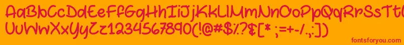 Marshmallows and Chocolate   Font – Red Fonts on Orange Background