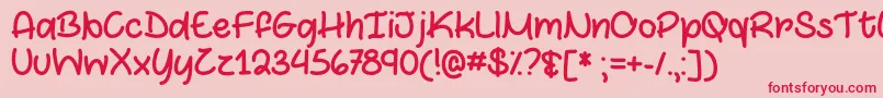 Marshmallows and Chocolate   Font – Red Fonts on Pink Background