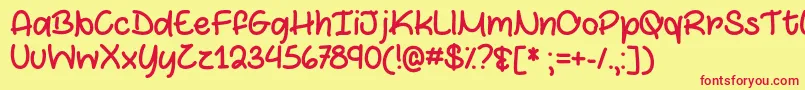 Marshmallows and Chocolate   Font – Red Fonts on Yellow Background