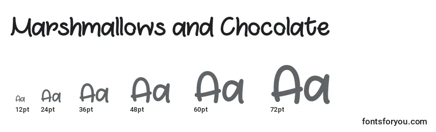 Tamanhos de fonte Marshmallows and Chocolate  