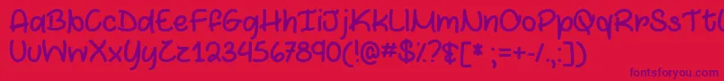 Marshmallows and Chocolate   Font – Purple Fonts on Red Background