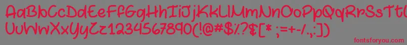 Marshmallows and Chocolate   Font – Red Fonts on Gray Background