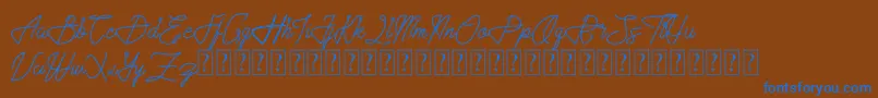 Marsseille Demo Font – Blue Fonts on Brown Background