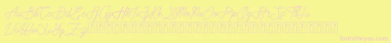 Marsseille Demo-Schriftart – Rosa Schriften auf gelbem Hintergrund