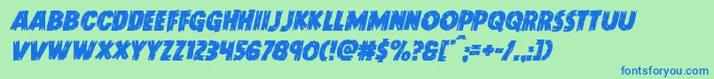 Doktermonstroital Font – Blue Fonts on Green Background