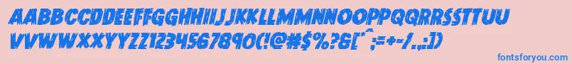 フォントDoktermonstroital – ピンクの背景に青い文字