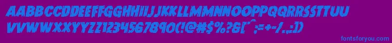 フォントDoktermonstroital – 紫色の背景に青い文字
