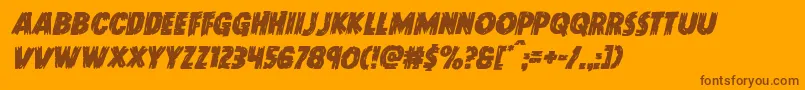 Doktermonstroital Font – Brown Fonts on Orange Background