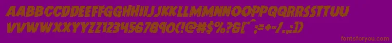 Doktermonstroital-fontti – ruskeat fontit violetilla taustalla