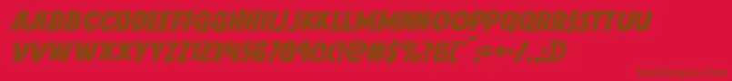 フォントDoktermonstroital – 赤い背景に茶色の文字