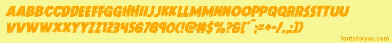 Doktermonstroital Font – Orange Fonts on Yellow Background